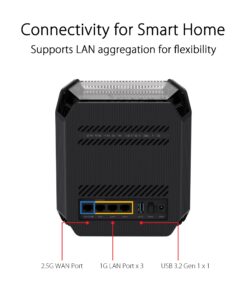 ASUS ROG Rapture GT6 (2PK) AX10000 Tri-Band WiFi 6 Gaming Mesh System, Covers up to 5,800 sq ft, 2.5 Gbps Port, Triple-Level Game Acceleration, UNII 4, Free Lifetime Internet Security, Black Gaming Mesh |Tri-Band| Black 9 71lMfNg rqL