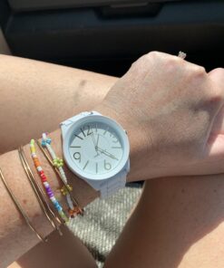 Nine West Women's NW/1678WTWT Matte White Rubberized Bracelet Watch 18 71lMwD4LEdL