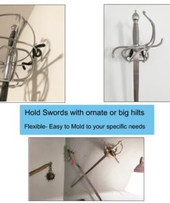 YYST MINI Adjustable Sword , Wall Hook Display Hanger Wall Mount for Sword ,Dagger ,Axe,KeyBlade, etc-4/PK- No Sword-Vertical Display 32 71lNlGkVQ8L