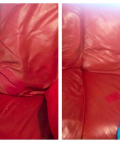 MastaPlasta Premium Leather Repair Patch - Red 4" x 2.4" (10 x 6 cm). Instant Upholstery-Quality Scratch and Tear Repair for Sofas, Car Interiors, Bags, Vinyl & More 4in x 2.4in L Red Leather 17 71lOC8YrD6L