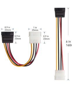 Cable Matters 3-Pack 4 Pin Molex to SATA Power Cable (SATA to Molex) - 6 Inches 12 71lOWUCVKFL