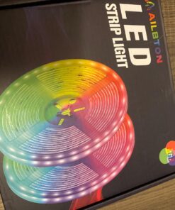 AILBTON Led Strip Lights,60ft Music Sync Color Changing, Built-in Mic,Bluetooth App Control LED Tape Lights with Remote,5050 RGB Rope Light Strips 60FT 35 71lOxnNfbLL