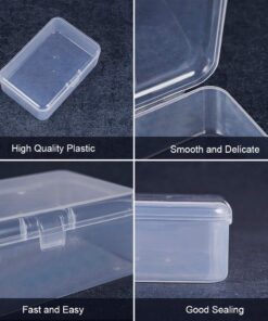 BENECREAT 12 Pack 3.5x2.4x1.2 Inches Rectangular Clear Plastic Bead Storage Box with Lid for Small Items and Crafts 3.5*2.4*1.2 Inch 3.5*2.4*1.2 Inch - Rectangle 11 71lP GGvhFL