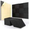 12 pack Acoustic Panels Self-Adhesive, 1" X 12" X 12" Quick-Recovery Sound Proof Foam Panels, Acoustic Foam Wedges High Density, Soundproof Wall Panels for Home Studio,Carbon Black 1 Inch 12 Pack Self Adhesive 21 71lPEr2PBsL