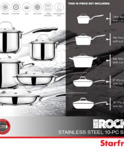 Starfrit "The Rock" Stainless Steel 10 Piece Set 034611-001-0000 7 71lQIkDmWZS