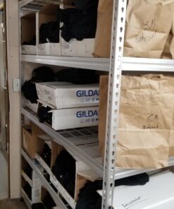 Amazon Basics Heavy Duty Storage Shelving Unit, Double Post, 5 Shelf, High-Grade Aluminum, Silver, 60 x 24 x 78 Inch 42 71lQR9vaSYL