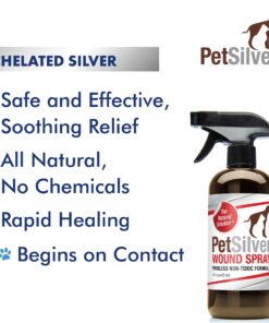 PetSilver Wound & Skin Spray with Chelated Silver, Made in USA, Vet Formulated, All Natural Pain Free Formula, Relief for Hot Spots, Wounds, Rashes and Various Skin Issues, 16 fl oz 16 oz. 12 71lQYGMiKRL