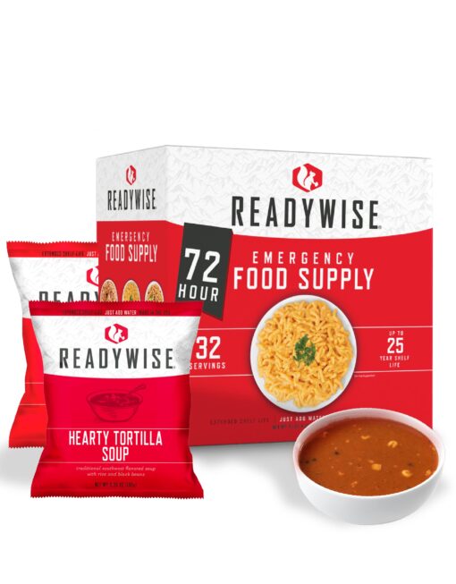 READYWISE - 72 Hours, 32 Servings, Emergency Food Supply, MRE, Pre-made, Freeze-Dried, Survival Food, Meal Essentials for, Camping, Hiking, and, Emergencies, Individually Packaged, 25-Year Shelf Life