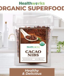 Healthworks Cacao Nibs Raw Organic (16 Ounces / 1 Pound) | Criollo Bean | Unsweetened Chocolate Substitute | Certified Organic | Keto, Vegan & Non-GMO | Antioxidant 21 71lR iPIryL