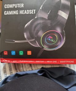 CHAFON E300 Gaming Headset with Noise Cancelling Microphone, Surround Sound Headphones for PS4 PC Xbox One PS5 Controller, Dynamic RGB Wired Headsets for Computer Laptop Mac Nintendo NES Games 38 71lRASvD2jL