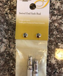 SKEMIX 5/16-Inch Swivel End Sash Curtain Rods - 2 Rods - 21 - 38 Inch Adjustable Width, White with Nickel Ends 22 71lRQ aB1L