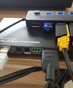 AV Access HDBaseT 4K HDMI Extender Over Single Cat5e/6/6a/7 Ethernet, HDMI 2.0 YUV4:4:4, EDID, PoE, Bi-Directional IR/RS232 Pass Through, HDR10, CEC, up to 4K@60Hz 130ft, 1080P@60Hz 230ft HDMI Extender (4KEX70-H2) 34 71lRtUQw5IL