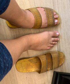 IMPERIAL SANDALS HAWAII Women Double Strap Jesus Style Hawaii Sandals, Unisex Sandal for Women Men and Teens 8 Brown 23 71lSl OhAvL