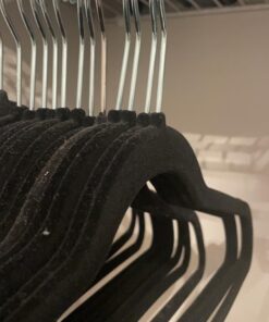 Zober Velvet Hangers 50 Pack - Heavy Duty Black Hangers for Coats, Pants & Dress Clothes - Non Slip Clothes Hanger Set - Space Saving Felt Hangers for Clothing 36 71lSpI ZZqL