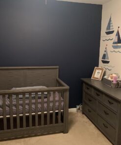 Evolur Belmar Double Dresser in Rustic Grey, Comes Assembled, Included Anti-Tip Kit, Seven Spacious Drawers, Dresser For Nursery, Bedroom, Wooden Nursery Furniture 33 x 18 x 54 inches 19 71lSyF5E0XL