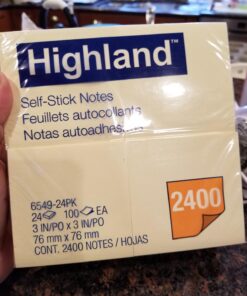 Highland Sticky Notes, 3 x 3 Inches, Yellow, 24 Pack (6549-24) 26 71lTwDM5bL