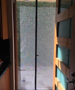 MAGZO Magnetic Screen Door Fit Door Size 38 x 99 Inch, Screen Size 40" x 100" Fiberglass Mesh Curtain Middle Opening Screen with Full Frame Hook&Loop-Gray Grey 29 71lUkOfWmL