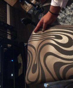 Q QIHANG Modern Abstract Curve 3D Wallpaper Roll Mural Papel De Parede Flocking for Striped Black Brown Color Unpasted Living Room Wall Paper 0.7m x 8.4m=5.88㎡ 36 71lUpUPIVWL