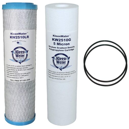 KleenWater 2 Filter Drinking Water Set Compatible With GE FXSLC, Includes 2 Replacement O-Rings