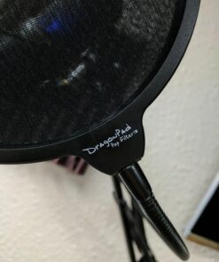 Dragonpad USA Microphone Pop Filter, for Blue Yeti, Blue Snowball - Flexible Gooseneck Microphone Mount and Double Layer Sound Shield Guard Windscreen black 67 71lVXeX4SwL 1