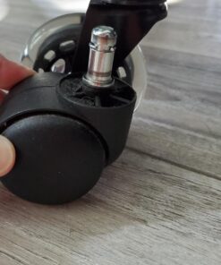 Office Chair Wheels Replacement Rubber Chair casters for Hardwood Floors and Carpet, Set of 5, Heavy Duty casters for Chairs to Replace Office Chair mats - Fits 98% 1. Clear 30 71lVlqP6EJL