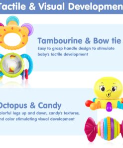 iPlay, iLearn 10pcs Baby Rattles Toys Set, Infant Grab N Shake Rattle, Sensory Teether, Development Learning Music Toy, Newborn First Birthday Gifts for 0 1 2 3 4 5 6 7 8 9 10 12 Month Babies Boy Girl 10 Pieces Set 27 71lWJ3HFSYL