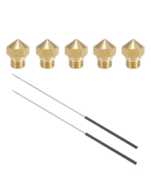 Kweiny MK10 Nozzle for 3D Printer Makerbot and Extruder Cleaning Tools M7 Thread 0.4mm Brass Nozzle