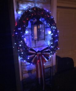 LOENDE Solar Red White and Blue Lights Outdoor, 72ft 200LED 8 Modes Waterproof Solar Powered July 4th Patriotic Lights Outdoor for Independence Day Garden Patio Yard Holiday Garden Party Red White Blue 22 71lWsN v6mL