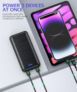 LOVELEDI Portable-Charger-Power-Bank - 2 Pack 15000mAh Dual USB Power Bank Output 5V3.1A Fast Charger Portable Charger Compatible with Smartphones and All USB Devices (Deep Black and White) Deep Black and White 9 71lXUqqXZpL