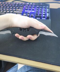 Dark Twin Blade Knife - Double Edge Folding Pocket with clip, 11" Stainless Steel Two Sharp Cut (Black) Black 70 71lYXEfXpOL