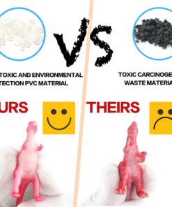 82 Piece Mini Dinosaur Toy Set for Dino Party Favor Supplies Birthday Cupcake Toppers - Assorted Vinyl Plastic Figure Toys for Kids Toddler Pinata Filler School Carnival Prize Bulk Goodie Bag Stuffers 24 71lYiEqiv2L