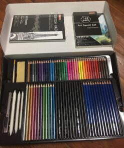 Shuttle Art Professional Drawing Kit, 123 Pieces of Drawing Pencils Set Includes Colouring Pencils, Watercolor, Charcoal, Graphite and Sketch, Ideal for Adults Children Artists 44 71lYwmqG1pL