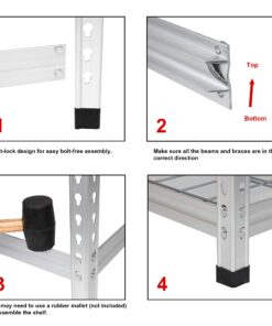 Amazon Basics Heavy Duty Storage Shelving Unit, Double Post, 5 Shelf, High-Grade Aluminum, Silver, 60 x 24 x 78 Inch 28 71lZ0odQlcL