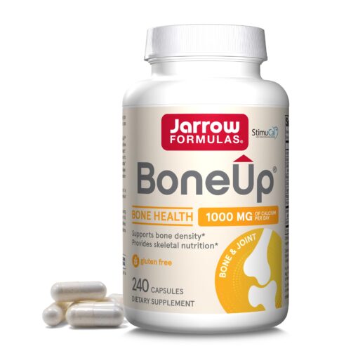 Jarrow Formulas BoneUp - 240 Capsules - 120 Servings - For Bone Support & Skeletal Nutrition - Includes Naturally Derived Vitamin D3, K2 (as MK-7) & 1000 mg Calcium - Gluten Free - Non-GMO Original 120 Servings (Pack of 1)