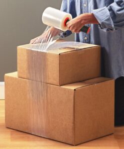 6 Pack Stretch Wrap Film with 2pcs Handle, 60 Gauge Thick Industrial Strength Hand Stretch Wrap, 6" x 656 Ft Plastic Pallet Shrink Film Heavy Duty Self-Adhering Plastic Wrap for Packing, Moving 10 71lZWF79GKL