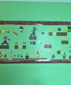 RoomMates RMK2351SCS Nintendo New Super Mario Bros Build a Scene Peel and Stick Wall Decals, Multicolored 24 71lZYhbaTpL