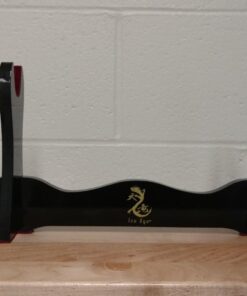 Ten Ryu – Samurai Sword Stand – Black Lacquered Wood Single Sword Stand with Red Velvet Holders and Ten Ryu Logo on Stand, Display Your Collection with Pride – MA-1SD 27 71laOpmIqRL