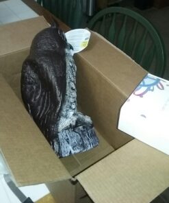 Dalen Fake Owl Decoy to Scare Birds Away from Gardens, Rooftops, and Patios - Scarecrow Provides Chemical-Free Pest Control - Safe and Humane, 16" Great Horned Owl 42 71lagPHQLrL