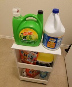 Zenna Home Slim Bath Shelves, Freestanding Moveable Bathroom Storage, White 8 Inch 46 71lalqi1y0L