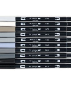 Alternative view of Tombow 56171 Dual Brush Pen Art Markers, Grayscale, 10-Pack. Blendable, Brush and Fine Tip Markers