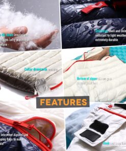 ZOOOBELIVES Ultralight Backpacking 32-50F Down Sleeping Bag - 27oz Ultra Compact 650 Fill Power Envelope Sleeping Bag for Hiking, Camping and Backcountry, Lightweight and Compressible – Alplive T400 White 10 71lbZ7QdmZL
