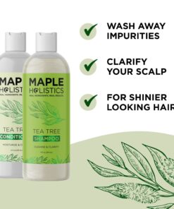 Tea Tree Shampoo and Conditioner Set - Sulfate Free Clarifying Shampoo and Conditioner for Oily Hair & Scalp Care with Australian Tea Tree Oil - Complete Dry Scalp Treatment for Build Up (8 Fl Oz) 8 Fl Oz (Pack of 2) 23 71lcLoIlZqL