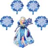 Disney Princess Frozen Birthday Party - Queen Elsa Balloons Helium Bouquet - Winter Theme Snowflake Balloons - Combined Bundle by Jolly Jon 5 Piece Set 38 71lcfRV4pKL