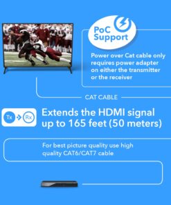 OREI HDMI Extender UltraHD Over Single Cat6/Cat7 Cable 4K @ 60Hz with HDR & IR Control - Up to 165 ft EDID Management 12 71ldk0qFkWL