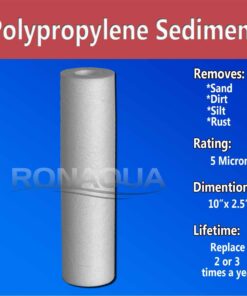 5 Micron Sediment Water Filter Cartridge 10"x 2.5", Four Layers of Filtration, Removes Sand, Dirt, Silt, Rust, Made from Polypropylene for any RO Units or Whole House Water Filtration Systems 6 Pack 5 Micron 13 71le7 braXL