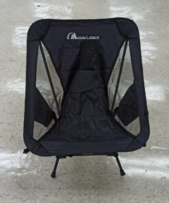 MOON LENCE Camping Chairs, Compact Backpacking Chair Lawn Chair with Side Pockets Portable Lightweight Heavy Duty Small Folding Chair for Hiking & Beach & Fishing Black 32 71leGcTbSlL
