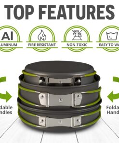 Alternative view of Wealers Camping Cookware 11 Piece Outdoor Mess Kit Backpacking| Trailblazing add on | Compact| Lightweight| Durable with Chef Pots, Bowls, Utensils and Mesh Carry Bag Included (11 Piece Set)