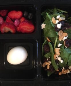 30 Value Pack - SimpleHouseware 3 Compartment Reusable Meal Prep Food Storage Container Lunch Boxes, Stackable and Dishwasher, Microwave, Freezer Safe (36 ounces) 30 Pack 33 71lefw6NuFL