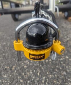 REESE Towpower 72783 Coupler Lock, Adjustable Storage Security, Heavy-Duty Steel, Yellow and Chrome 21 71levygILfL