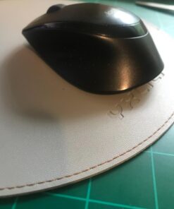 YXLILI Mouse Pad, Double-Sided Mouse Pads Small Round PU Leather Mouse Mat with Stitched Edge Waterproof Mouse Pads for Wireless Computer Mouse for Office Home Gaming Working Brown/Silver 32 71leye9V3L